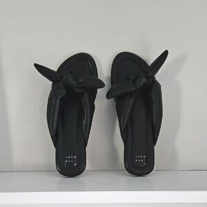 A New Day Black Bow Slide Sandals